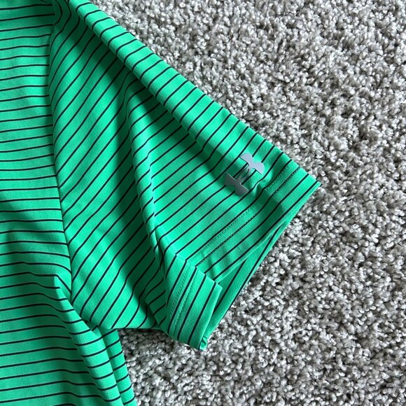Under Armour Men's Size small HeatGear UPF 30 Polo Shirt Green - Picture 4 of 8